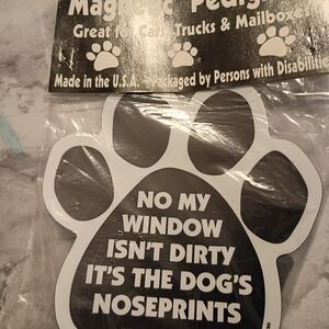 Magnetic Pet Paw Car Sign - Black